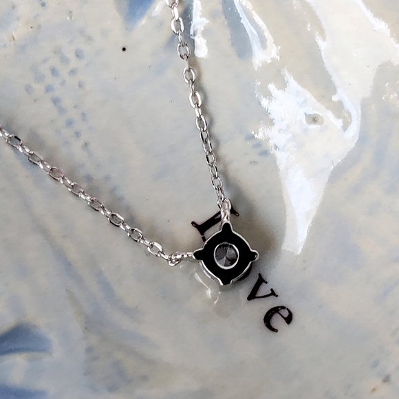 NEW 925 Sterling Silver 4MM Round CZ Diamond Solitaire Pendant Necklace - Picture 9 of 11